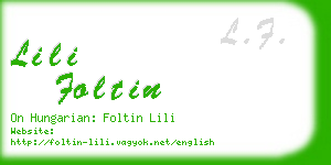 lili foltin business card